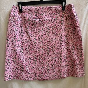 VTG Chaus Skirt Women 14 Mini Pink Floral Stretch Zip Classic Boho Y2K Clueless